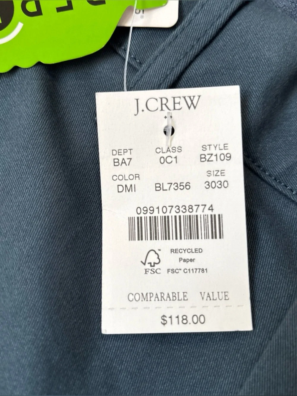 J. Crew clean slim